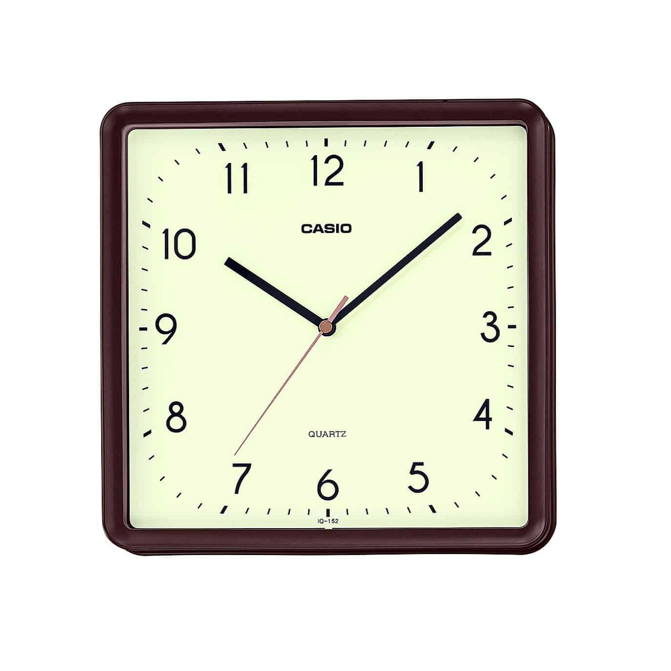 IQ-152 Reloj de Pared Casio Cuadrado Resina Marrón