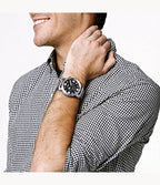 Reloj Fossil Nate Hombre Acero Esfera Negra - Vista lateral