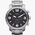 JR1353 Reloj Fossil Nate Hombre Acero Esfera Negra