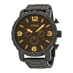 Reloj Fossil Nate Hombre Acero Negro Esfera Marrón - Vista 5