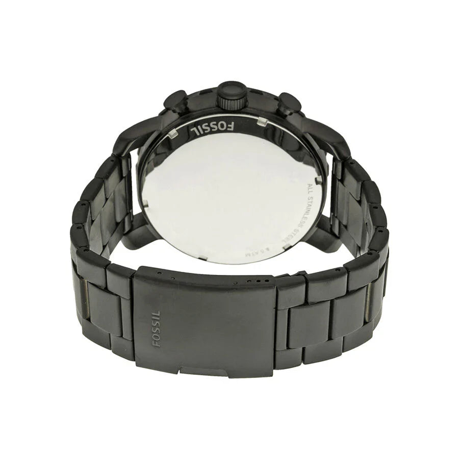 Reloj Fossil Nate Hombre Acero Negro Esfera Marrón - Detalle de esfera