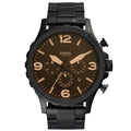 Reloj Fossil Nate Hombre Acero Negro Esfera Marrón - Reloj original en Guatemala