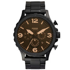 Reloj Fossil Nate Hombre Acero Negro Esfera Marrón - Reloj original en Guatemala
