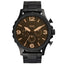 JR1356 Reloj Fossil Nate Hombre Acero Negro Esfera Marrón