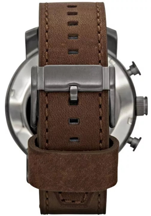 Reloj Fossil Nate Hombre Correa Cuero Marrón - Detalle de esfera