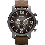 JR1424 Reloj Fossil Nate Hombre Correa Cuero Marrón
