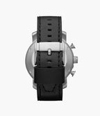 Reloj Fossil Nate Hombre Piel Negro - Vista trasera