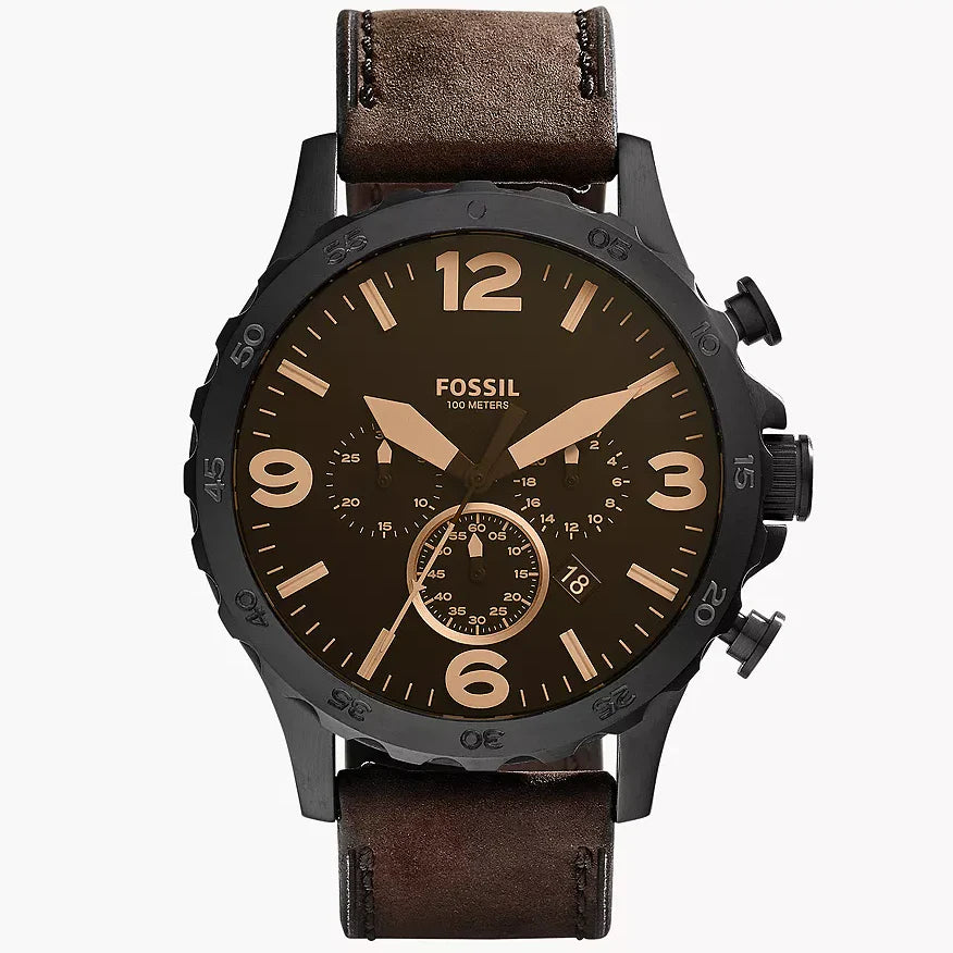 JR1487 Reloj Nate de hombre pulsera de cuero 50 mm
