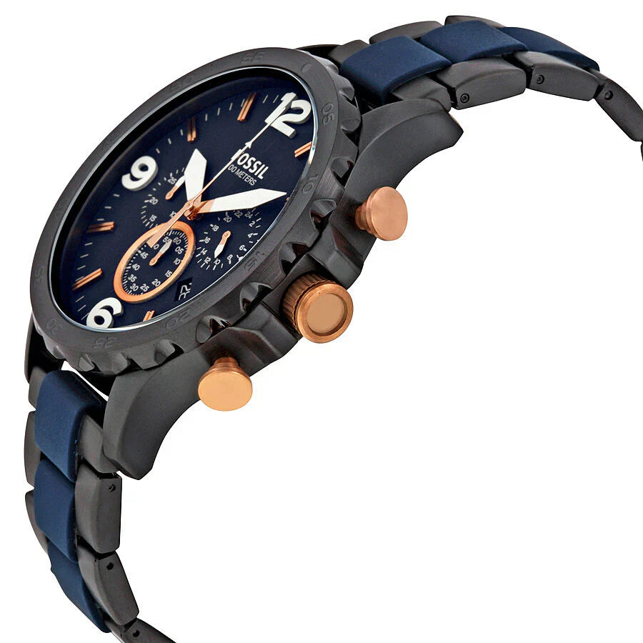 Fossil Reloj Nate de hombre pulsera de metal 50 mm - Vista trasera