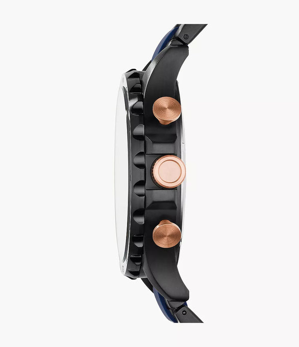 Fossil Reloj Nate de hombre pulsera de metal 50 mm - Vista lateral