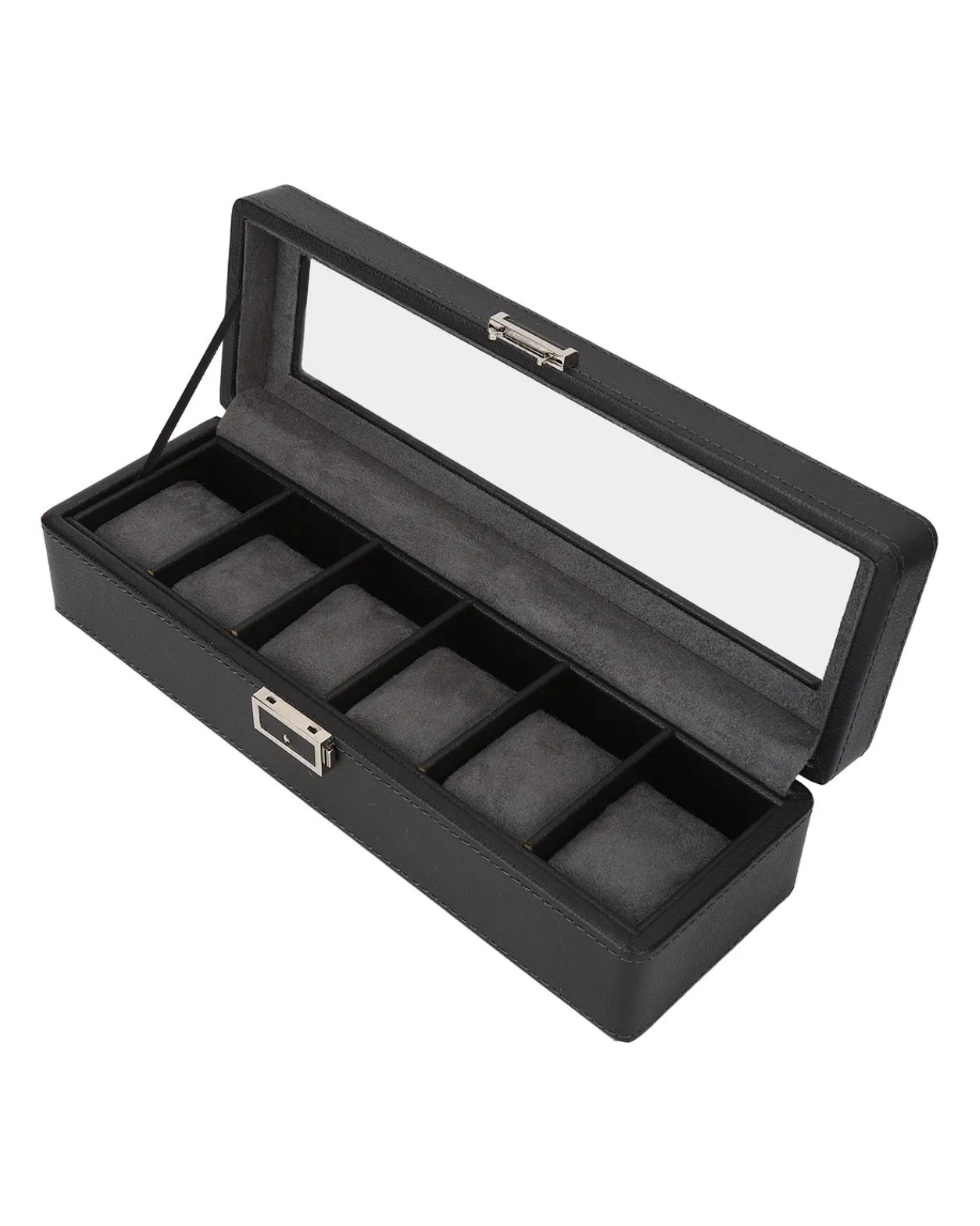 KS-009 Caja de 9 compartimientos para reloj de cuero