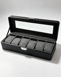 Estuche organizador KS-36 para 6 relojes negro con ventana