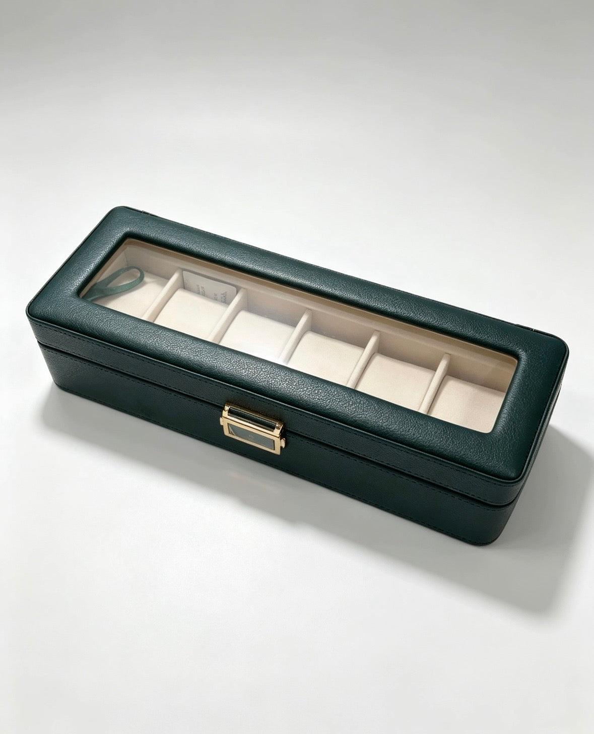 Caja Organizadora y Exhibidora para 6 Relojes en Verde Esmeralda Modelo KS39