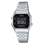 LA-680WA-1B Reloj Casio Unisex, Vintage Clásico Illuminator - Acero Inoxidable Plateado