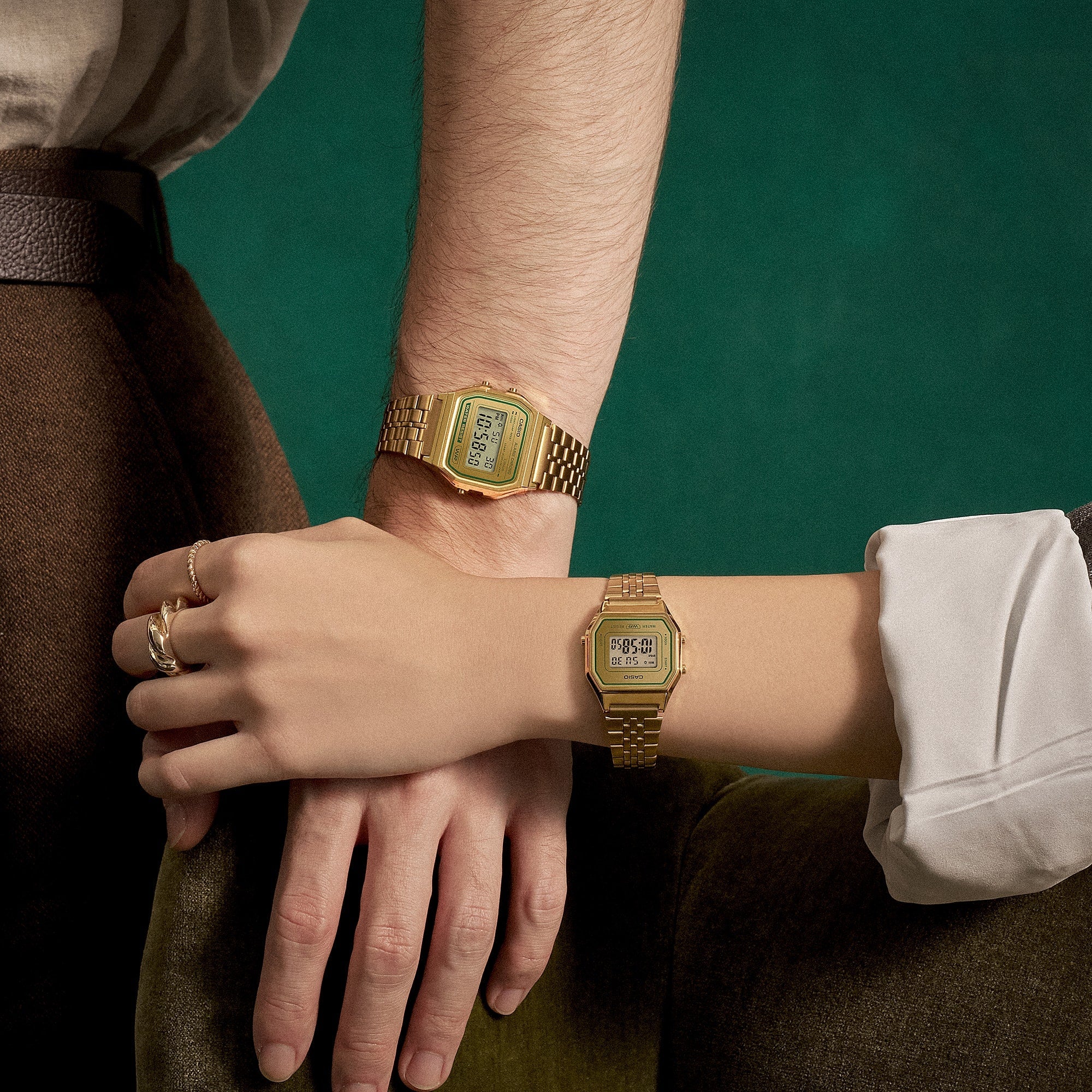Reloj Casio Vintage Unisex Correa Acero Dorado - Detalle de esfera