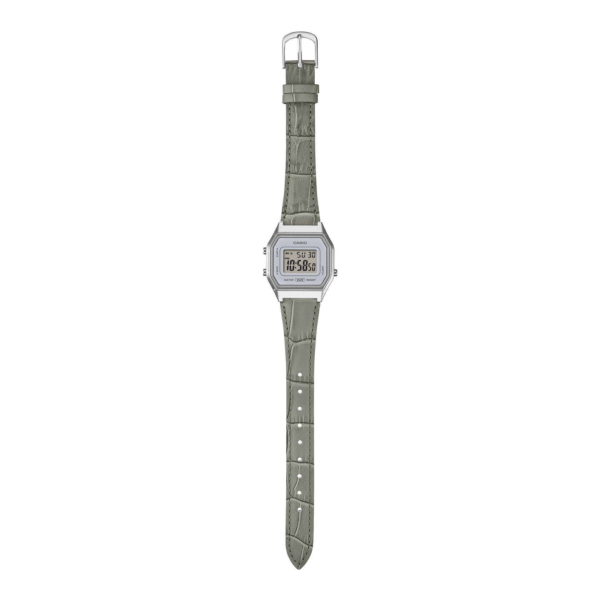 LA680WEL-8A2 Reloj Casio Vintage de mujer banda de piel - Cuero Gris