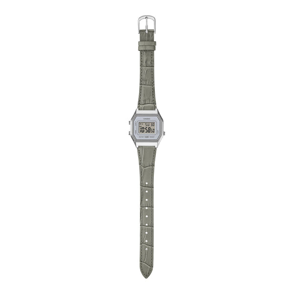 LA680WEL-8A2 Reloj Casio Vintage de mujer banda de piel - Cuero Gris