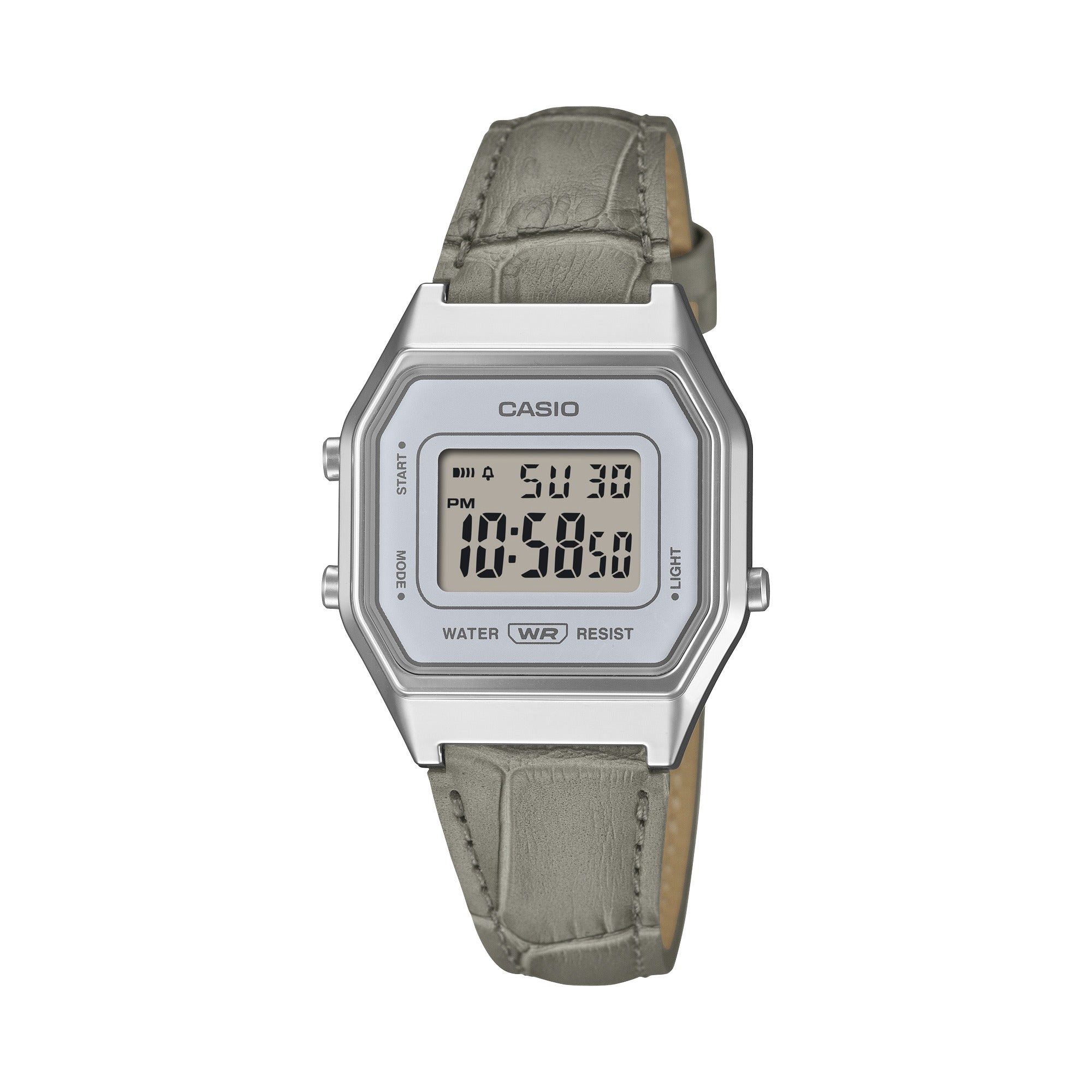 LA680WEL-8A2 Reloj Casio Vintage de mujer banda de piel - Cuero Gris