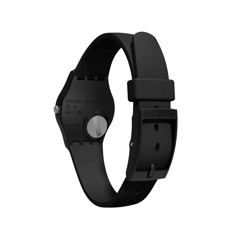 DE Reloj Swatch Something Black Unisex Resina Negro - Detalle de esfera