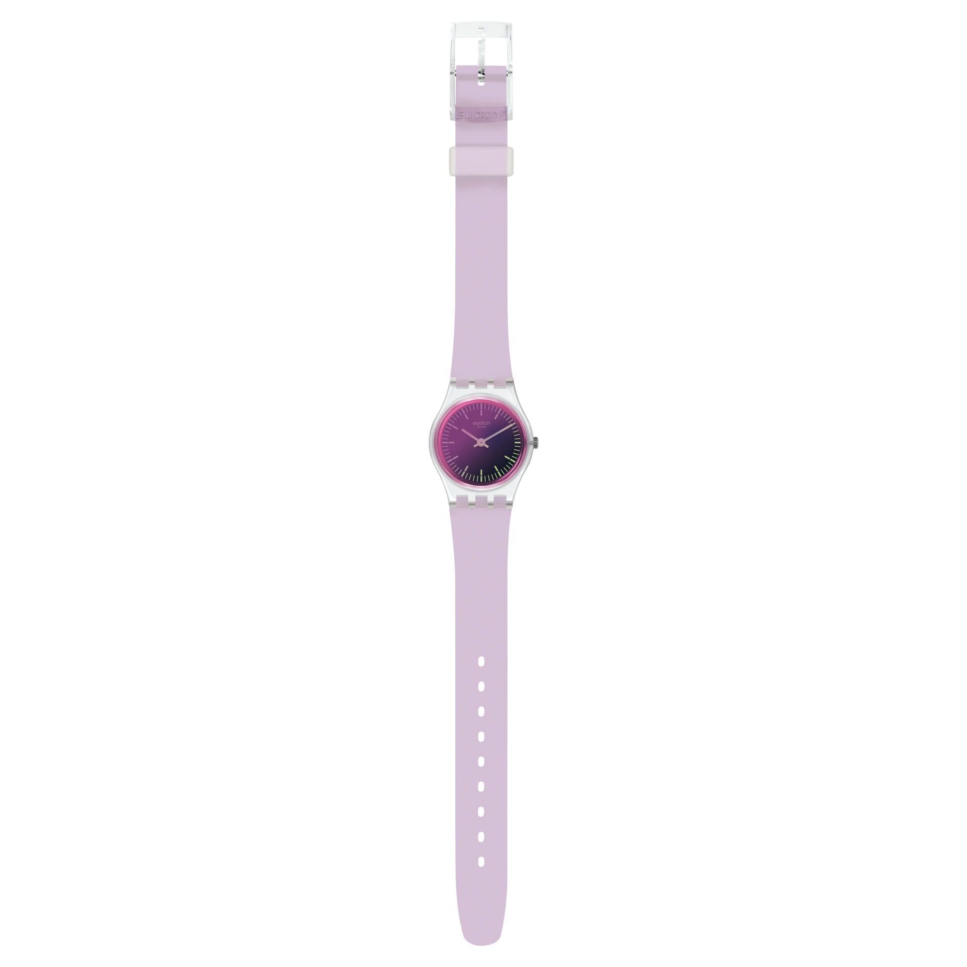 Reloj Swatch Ultraviolet de mujer pulsera de caucho - Vista trasera