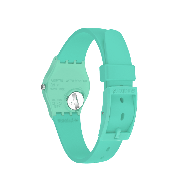 Reloj Swatch Back To Mint Leave de mujer correa de silicona - Detalle de esfera
