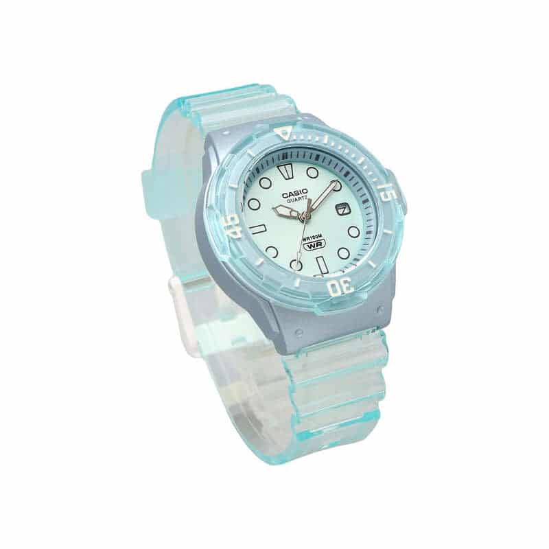 200HS Reloj Casio Mujer Correa Resina Azul Claro - Vista lateral