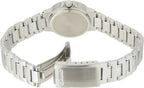 1177A Reloj Casio Mujer Acero Plateado Esfera Negra - Detalle de esfera