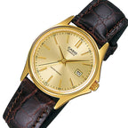 1183Q Reloj Casio Mujer Correa Cuero Marrón Esfera - Vista lateral