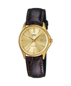 1183Q Reloj Casio Mujer Correa Cuero Marrón Esfera - Reloj original en Guatemala