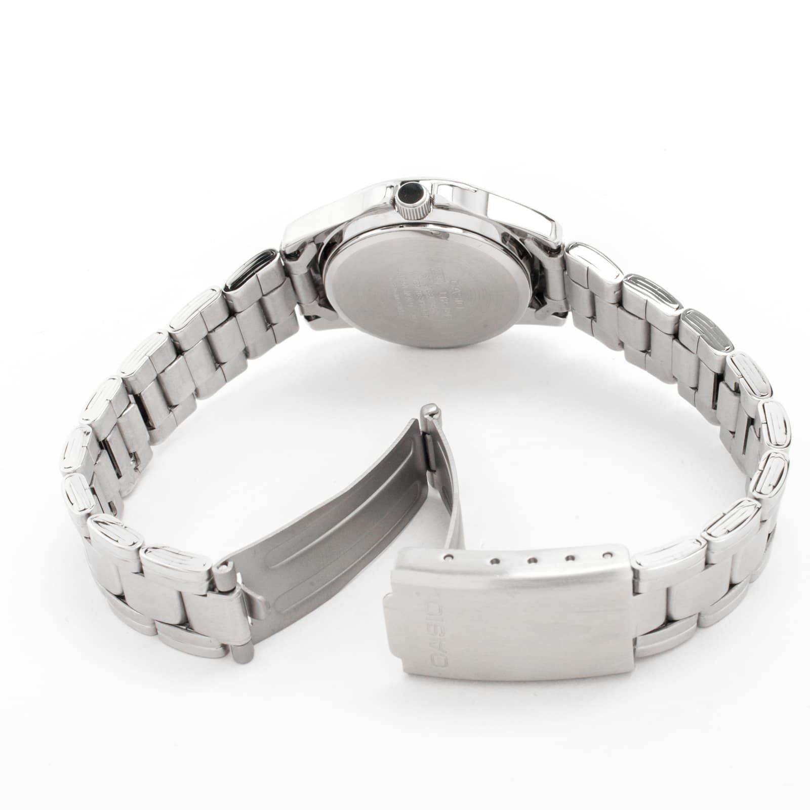 1215A Reloj Casio Mujer Correa de Acero Esfera Azul - Detalle de esfera