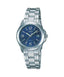 LTP-1215A Reloj Casio Mujer Correa de Acero Esfera Azul