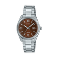 1302DD Reloj Casio Mujer Correa de Acero Esfera Marrón - Reloj original en Guatemala
