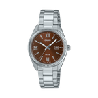 1302DD Reloj Casio Mujer Correa de Acero Esfera Marrón - Reloj original en Guatemala