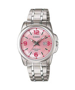 LTP-1314D Reloj Casio Mujer Correa de Acero Esfera Rosa