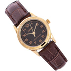 V001GL Reloj Casio Mujer Caja Dorada Correa de Cuero - Vista lateral