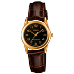 LTP-V001GL Reloj Casio Mujer Caja Dorada Correa de Cuero