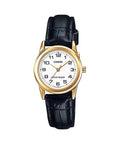 V001GL Reloj Casio Vintage Mujer Correa de Cuero Negro - Reloj original en Guatemala