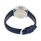 V004L Reloj Casio Mujer Correa de Cuero Azul - Detalle de esfera