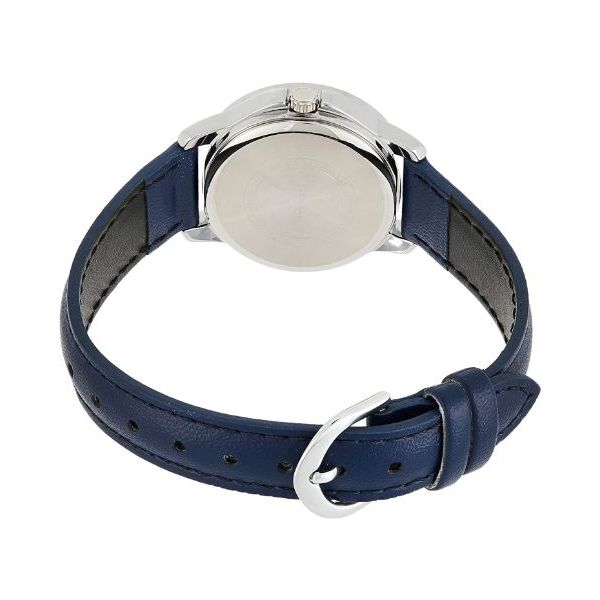 V004L Reloj Casio Mujer Correa de Cuero Azul - Detalle de esfera