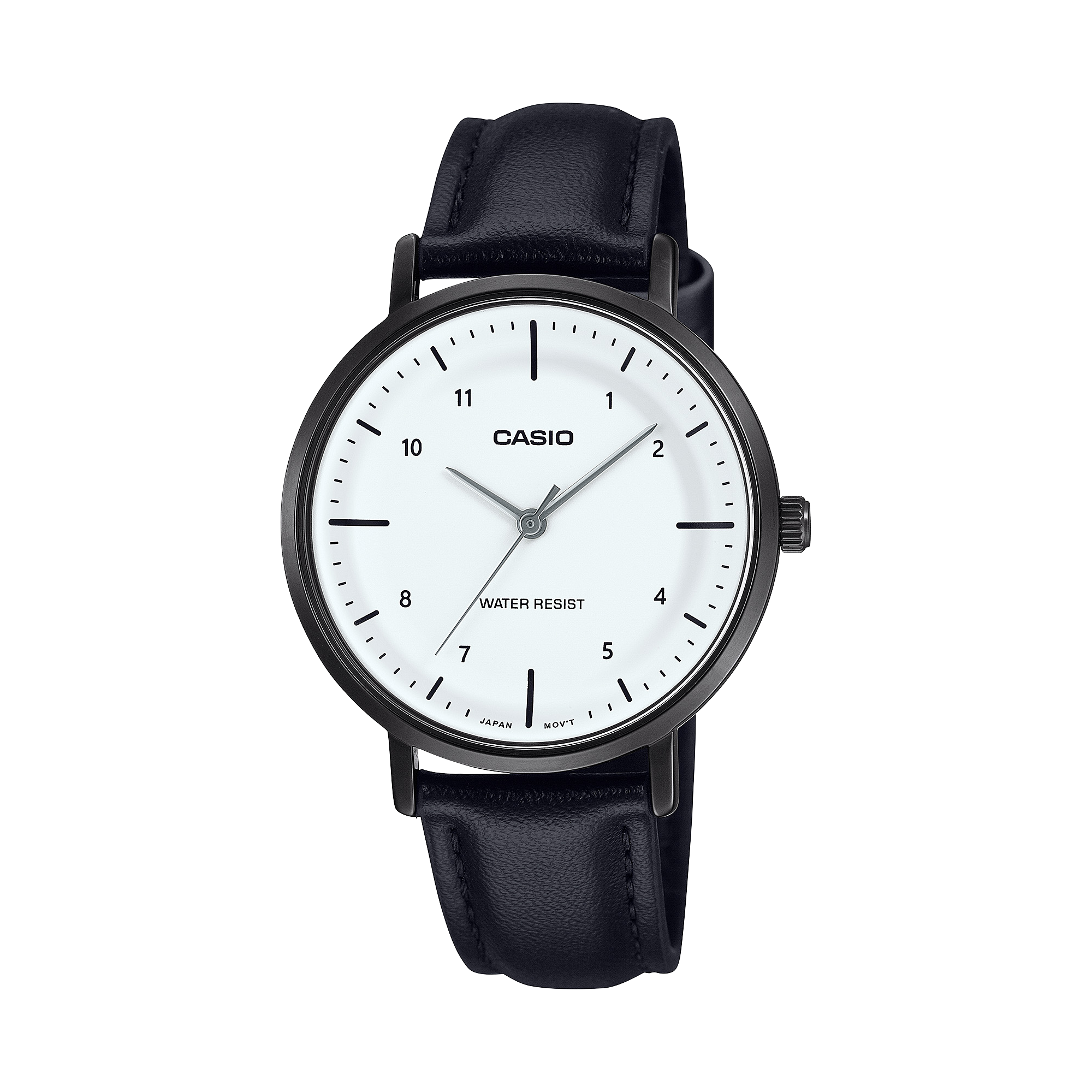 VT03BL-7B Reloj Casio Dama Correa de Piel Negra - Reloj original en Guatemala
