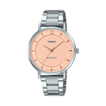 VT04D-4A Reloj Casio Mujer Correa de Acero Esfera Rosa - Reloj original en Guatemala