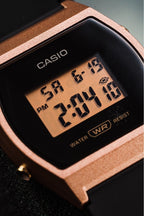 LW-204 Reloj Casio Mujer Resina Azul Caja Oro Rosa - Detalle de esfera