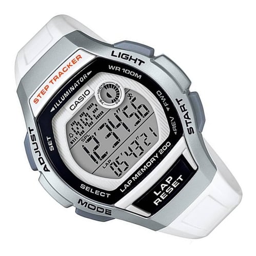 2000HC Reloj Casio Step Tracker Hombre Resina Blanco - Vista lateral