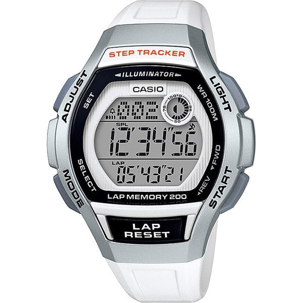 2000HC Reloj Casio Step Tracker Hombre Resina Blanco - Reloj original en Guatemala