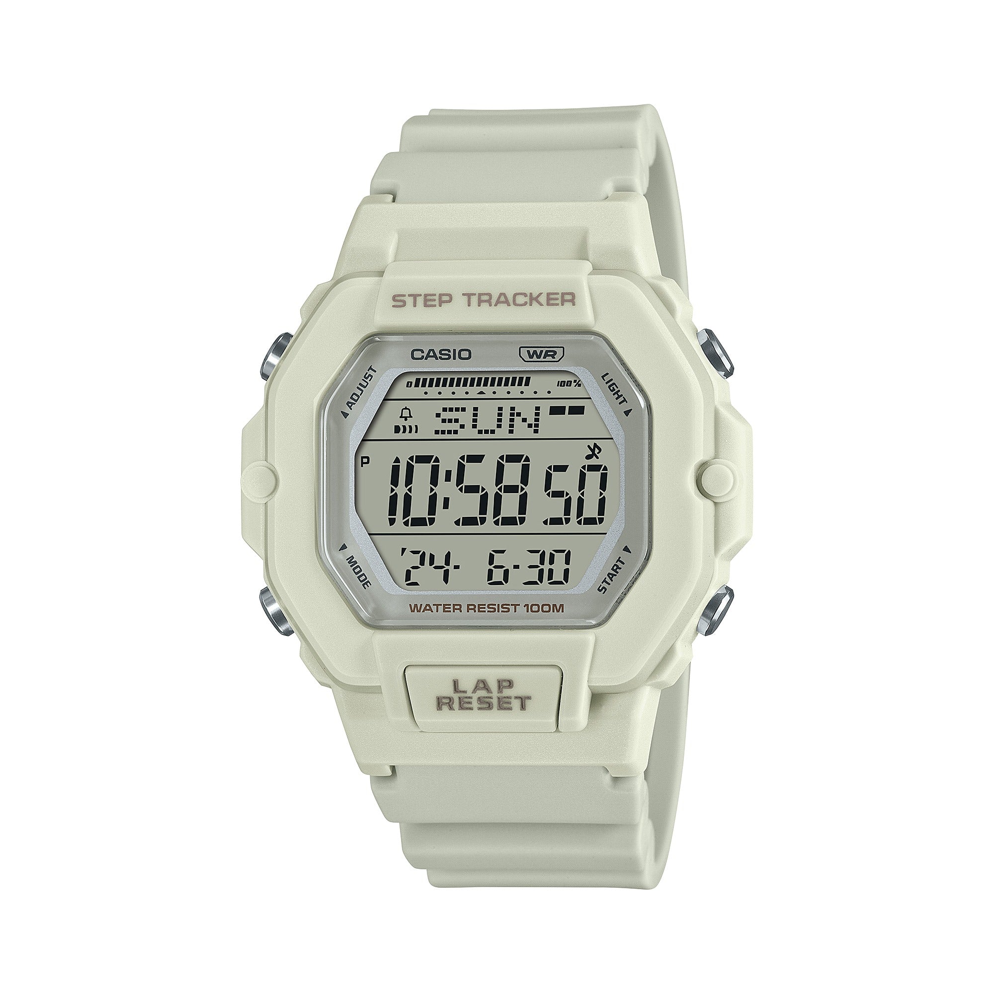 2200H Reloj Casio Step Tracker Unisex Resina Beige - Reloj original en Guatemala