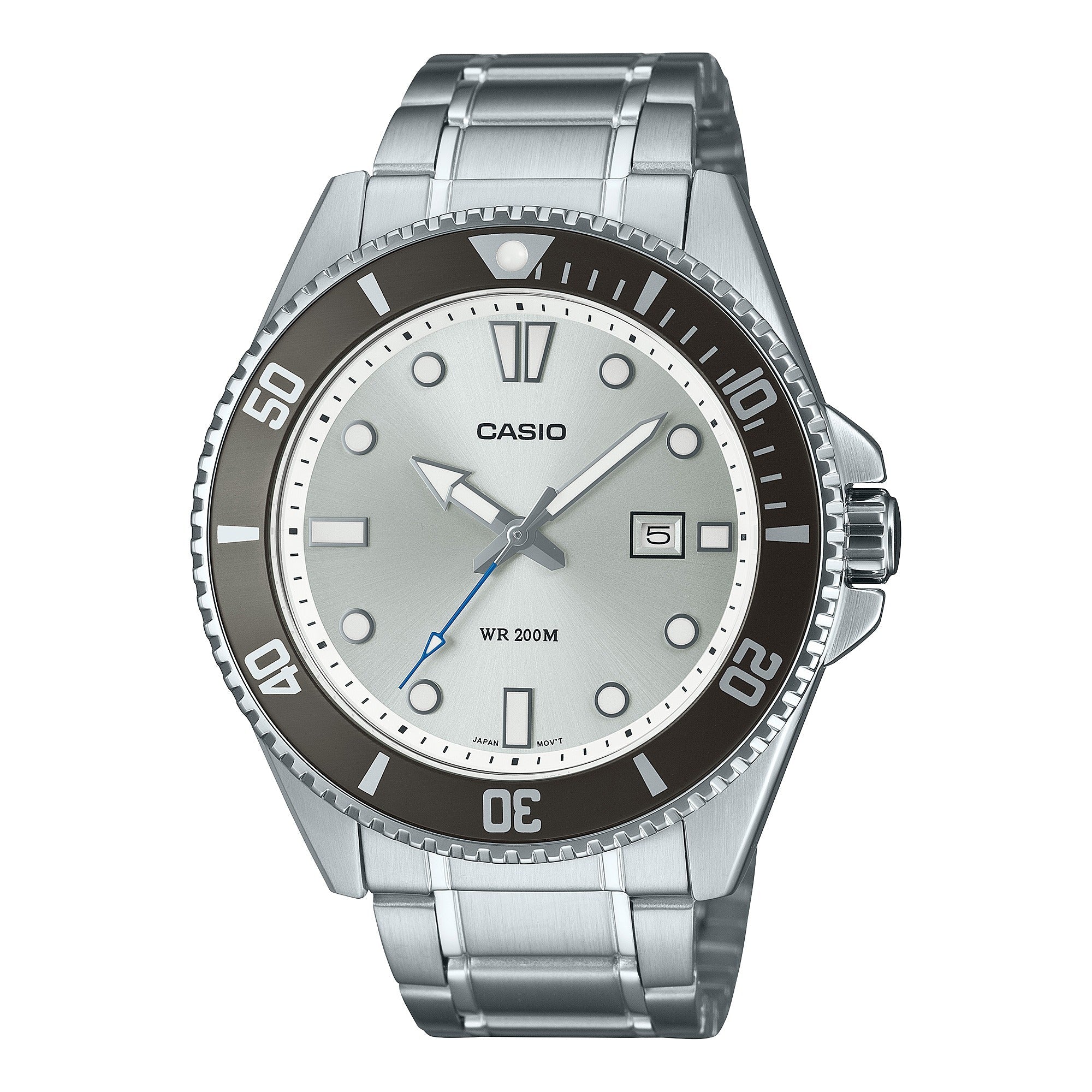 MDV-107D-7AV Casio Reloj de caballero pulsera de acero inoxidable - Acero Inoxidable Plateado