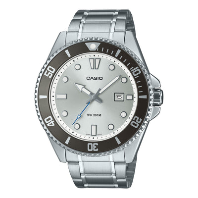 MDV-107D-7AV Reloj Casio Duro de caballero pulsera de acero inoxidable
