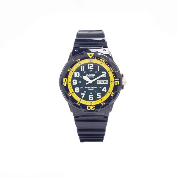 200HC Reloj Casio Hombre Correa de Resina Negro Amarillo - Vista lateral
