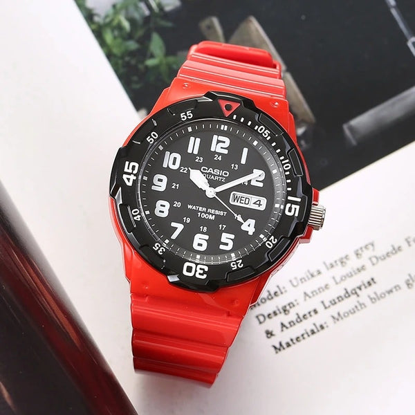 200HC Reloj Casio Hombre Correa Resina Rojo - Vista lateral