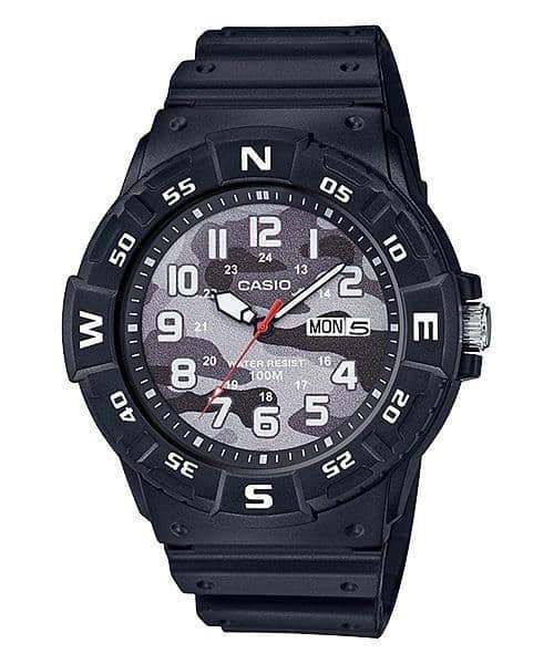 220HCM Reloj Casio Hombre Resina Negro Esfera Camuflaje - Reloj original en Guatemala